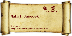 Makai Benedek névjegykártya